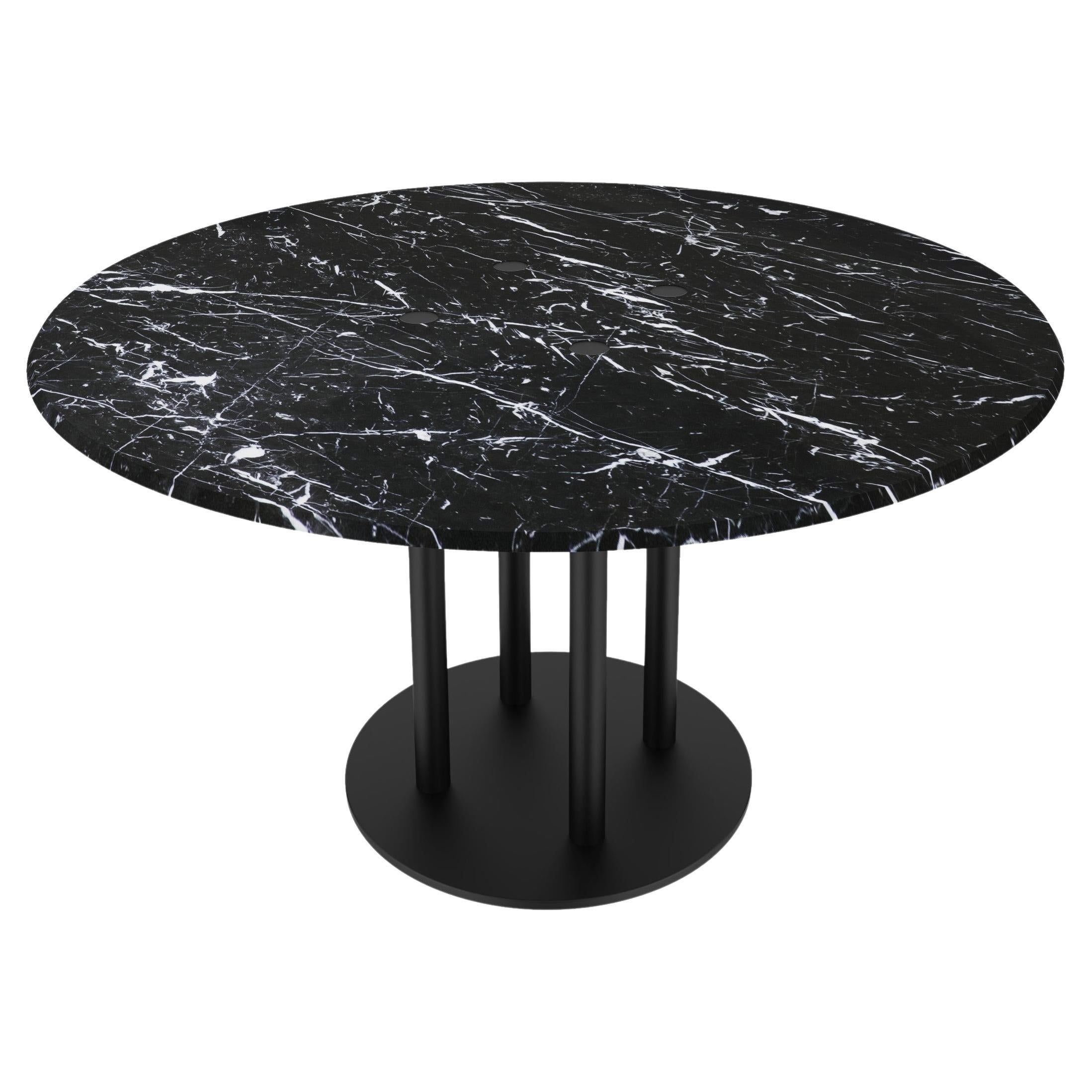 NORDST Lot Table de salle à manger, marbre noir italien, Danish Modern Design, New