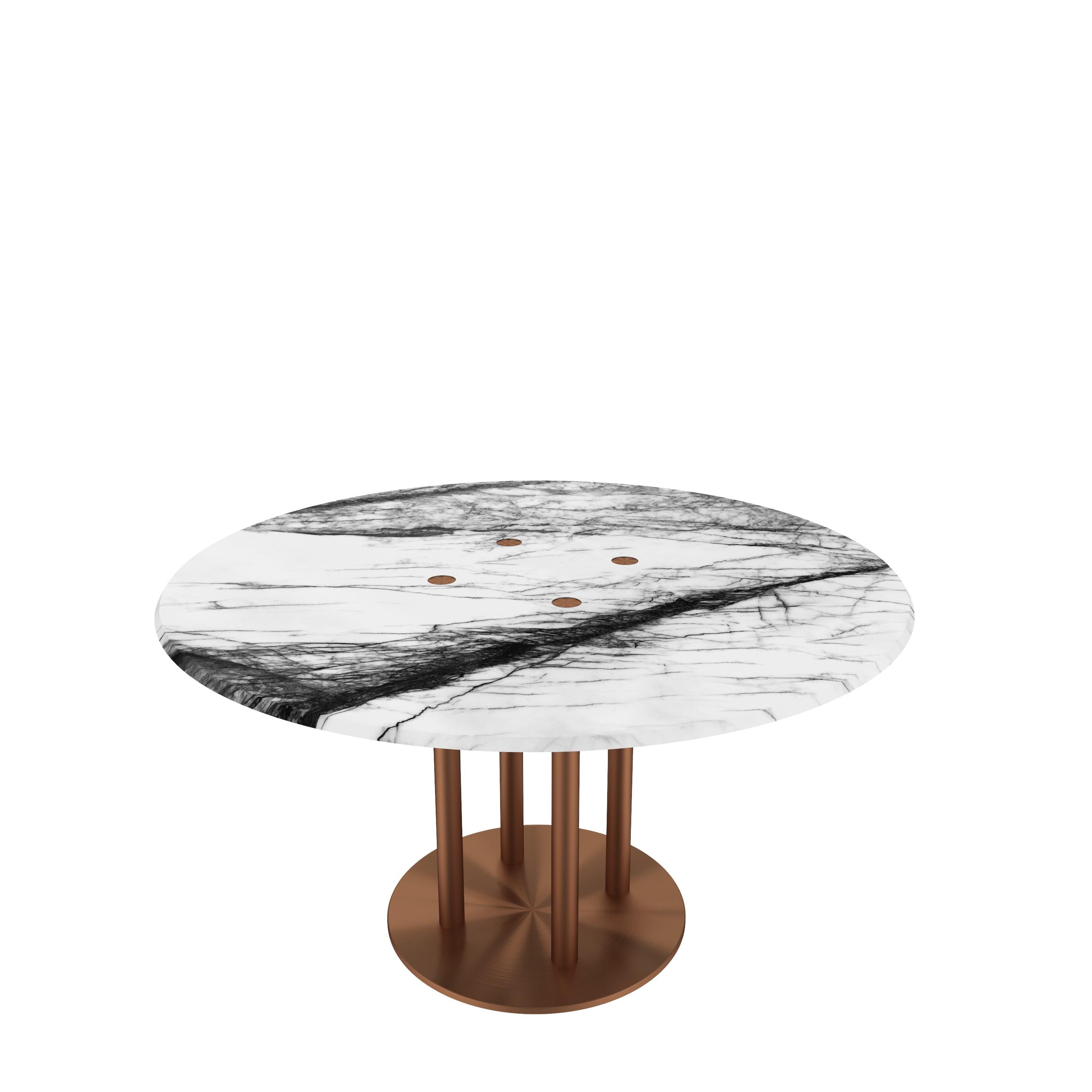Poli Table de salle à manger NORDST Lot, italienne en marbre vert Lightning, design moderne danois en vente