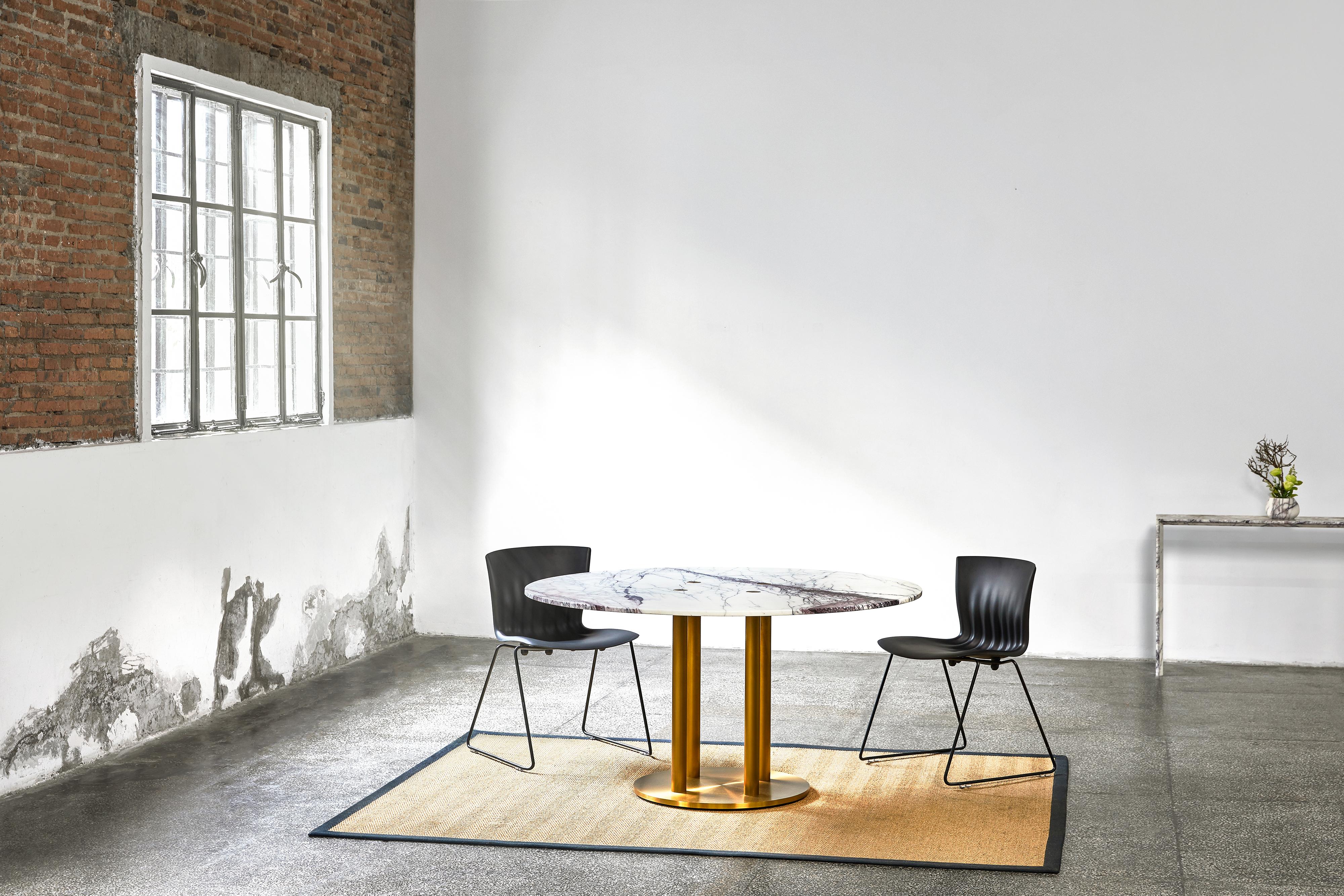 Table de salle à manger NORDST Lot, italienne en marbre vert Lightning, design moderne danois en vente 5