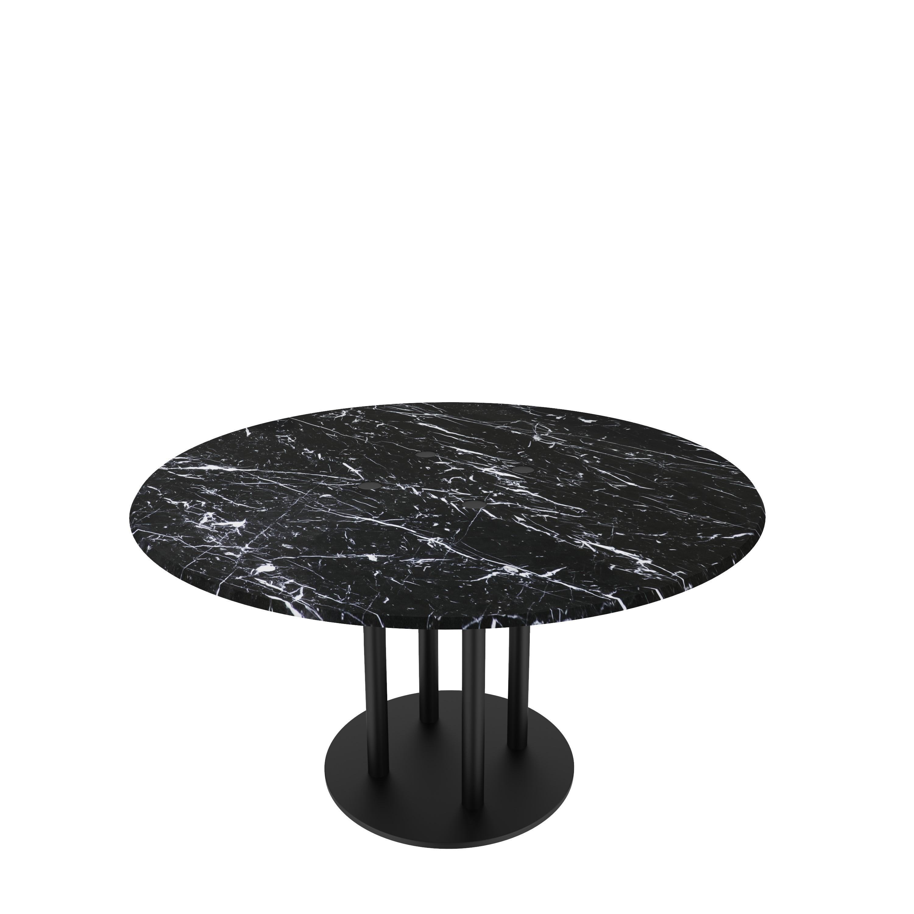 Scandinave moderne Table de salle à manger NORDST Lot, italienne en marbre vert Lightning, design moderne danois en vente