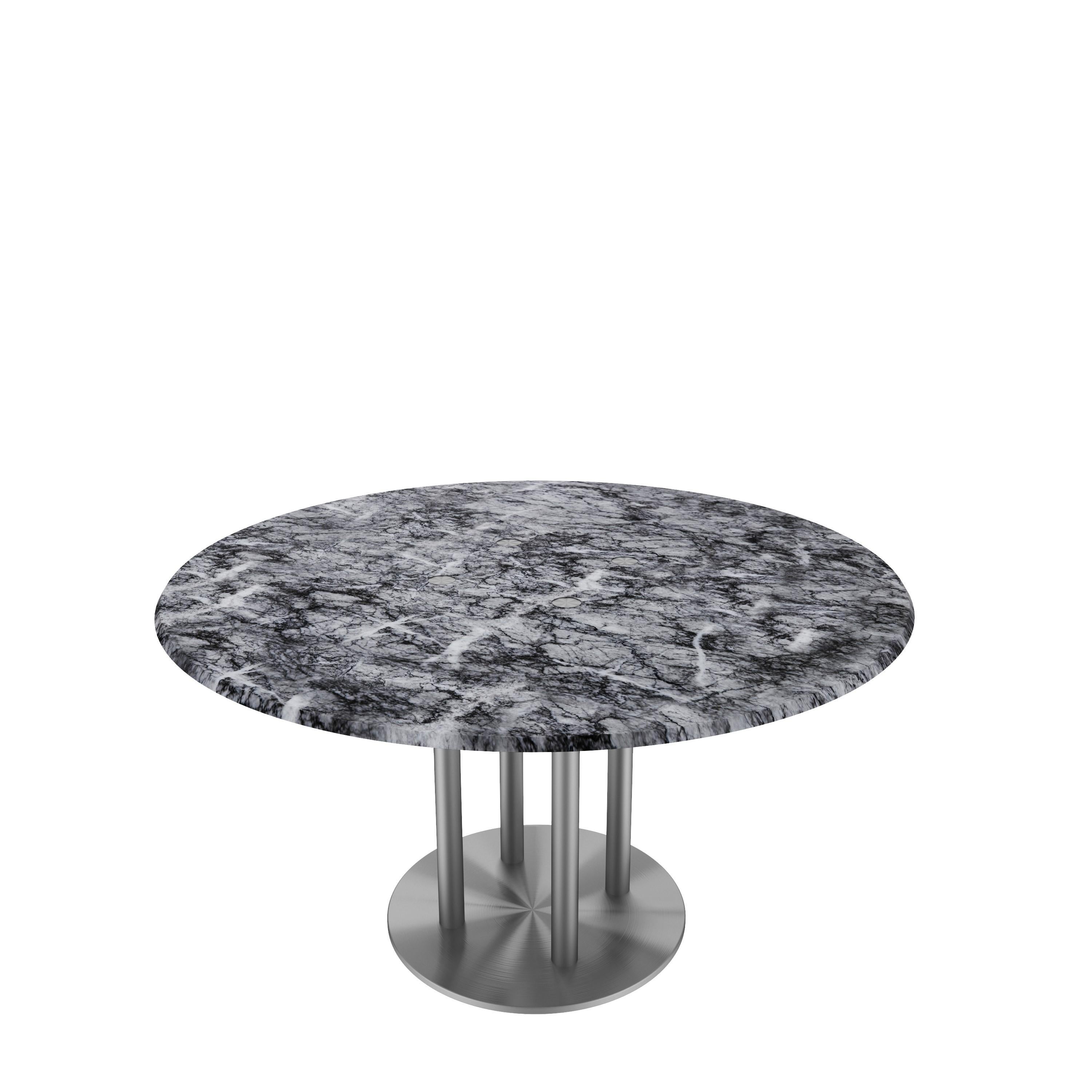 Chinois Table de salle à manger NORDST Lot, italienne en marbre vert Lightning, design moderne danois en vente
