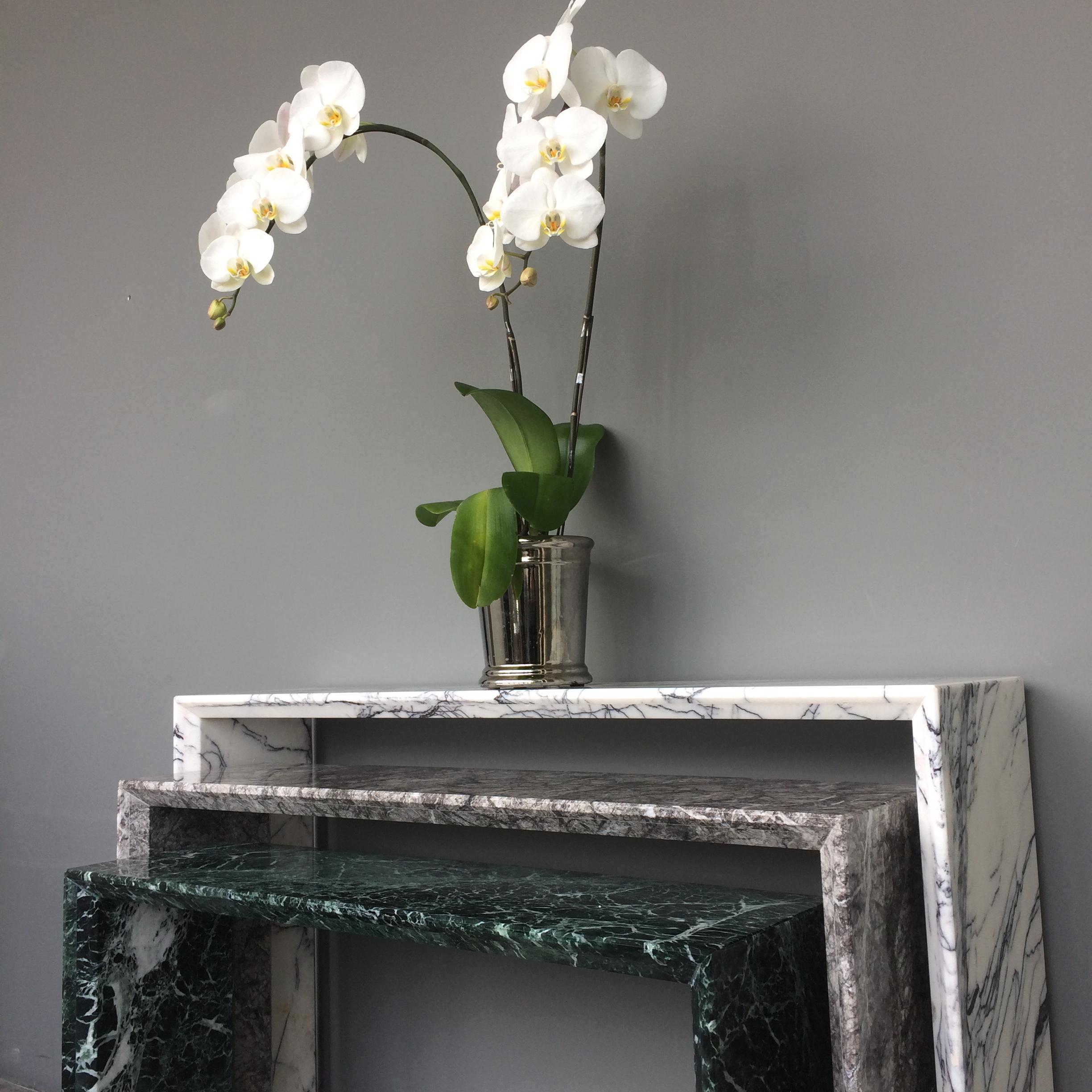 NORDST MARINA Console Table, Italian White Mountain Marble, Danish Modern Design In New Condition For Sale In Rungsted Kyst, DK