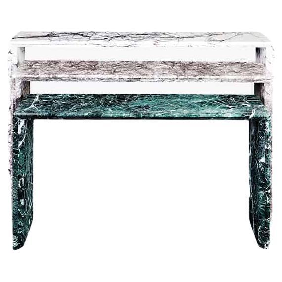 Mesa consola NORDST MARINA, mármol italiano White Mountain, diseño moderno danés