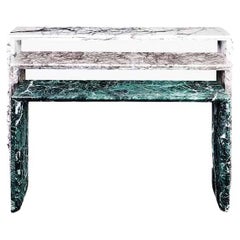Table console NORDST MARINA, marbre blanc de montagne italien, design moderne danois