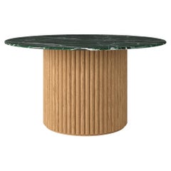 Table de salle à manger ronde Mette, marbre vert italien, design moderne danois, nouveau