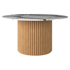 NORDST Mette Dining Table, Italian White Mountain Marble, Danish Modern Design 