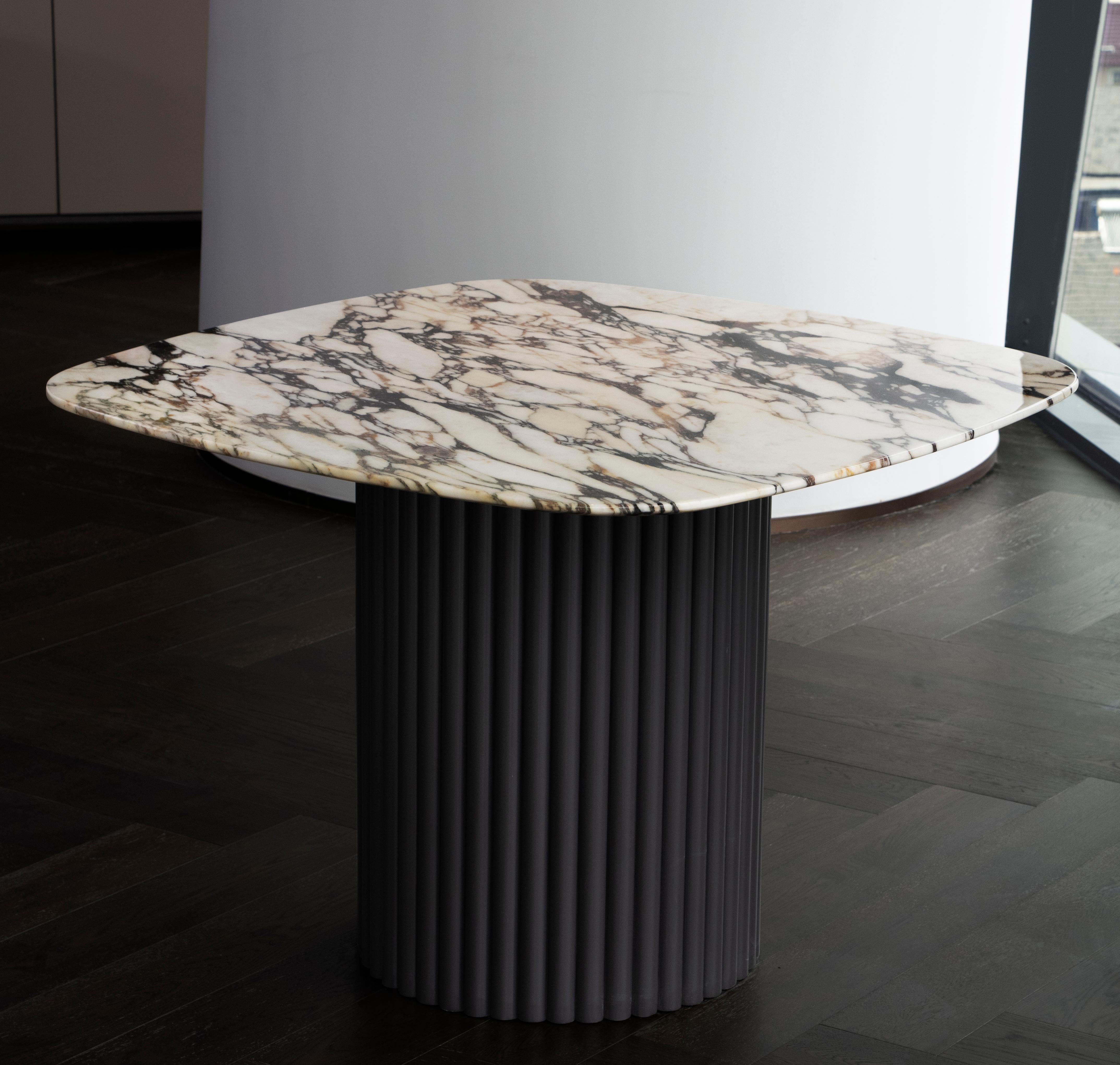Scandinavian Modern NORDST Mette Square Dining Table, Italian Calacatta Marble, Danish Modern Design For Sale