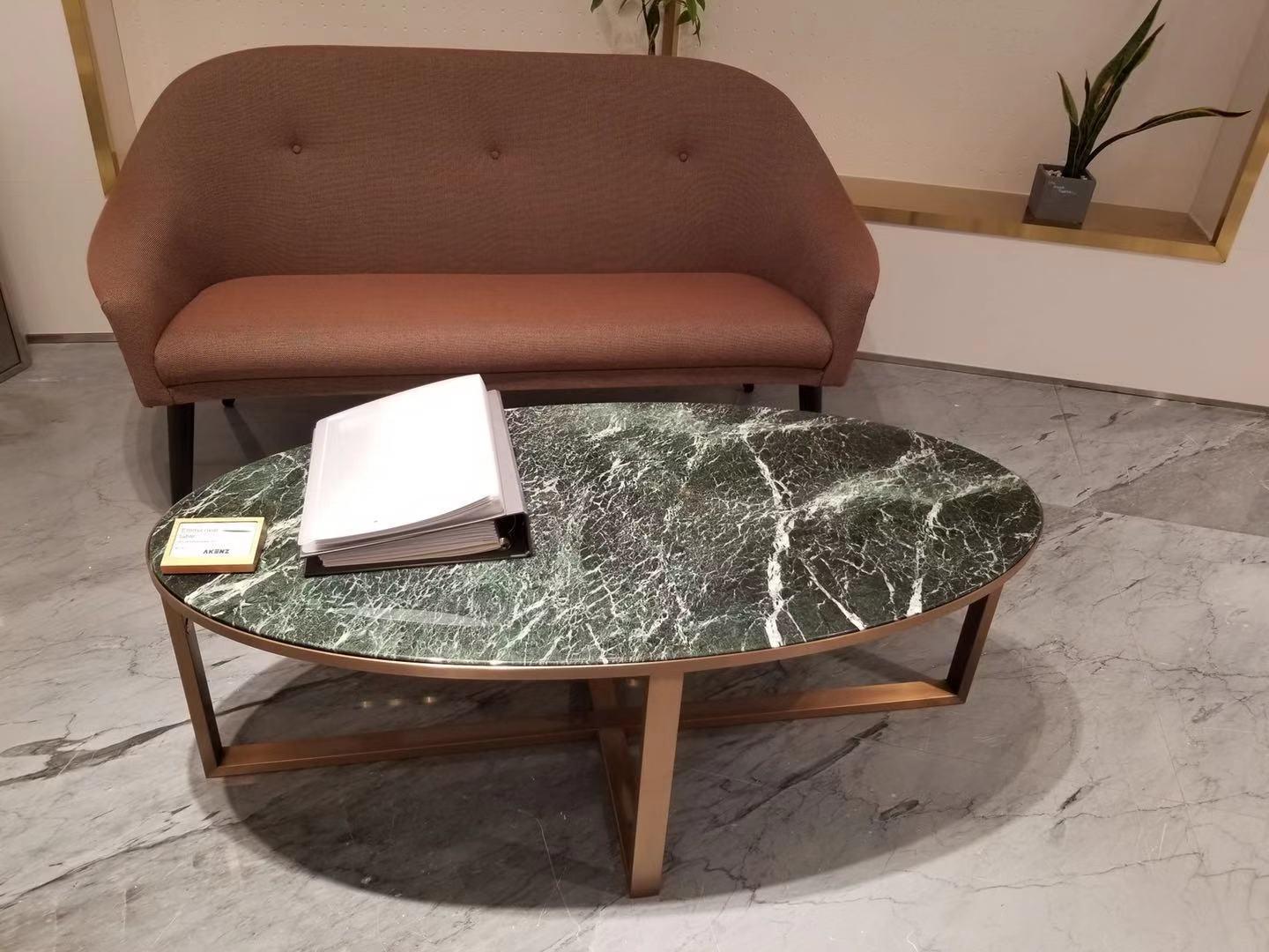 NORDST MIA Coffee Table, Italian Green Lightning Marble, Danish Modern Design For Sale 4