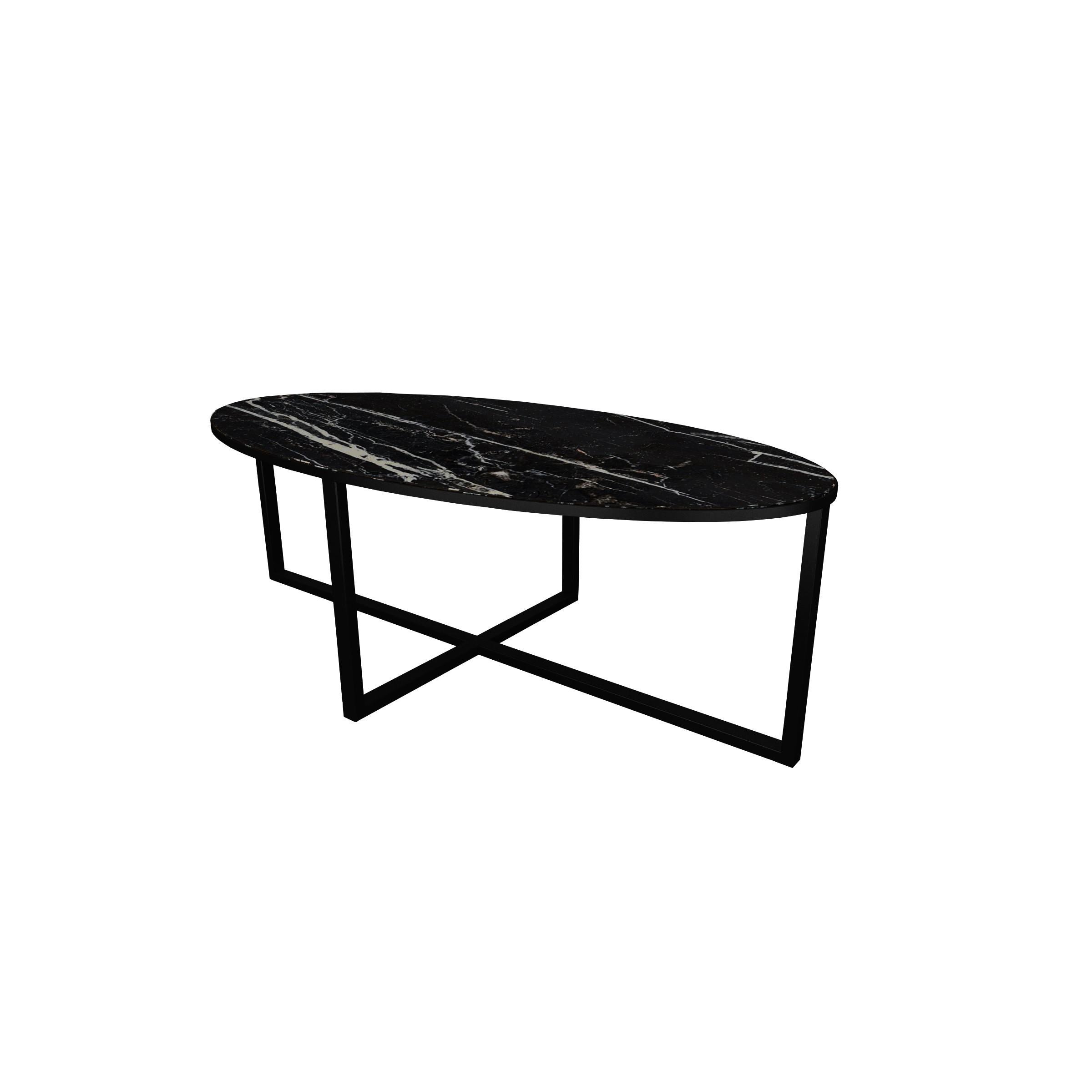 𝗣𝗿𝗼𝗱𝘂𝗰𝘁 𝗗𝗲𝘁𝗮𝗶𝗹𝘀:
NORDST MIA Coffee Oval Table from Italian Green Lightning Marble, Danish Modern Design, New

Cross-style frame going up to meet a marvellous and carefully selected marble piece that has been surrounded by the stylish