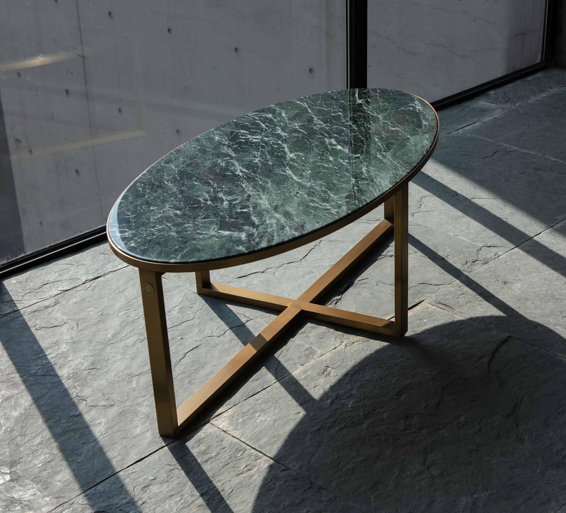NORDST MIA Coffee Table, Italian Green Lightning Marble, Danish Modern Design In New Condition For Sale In Rungsted Kyst, DK