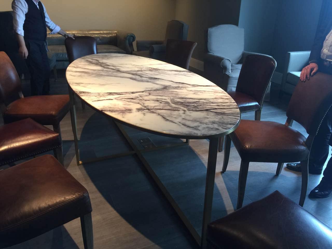 NORDST MIA Dining Table, Italian Grey Rain Marble, Danish Modern Design, New In New Condition For Sale In Rungsted Kyst, DK