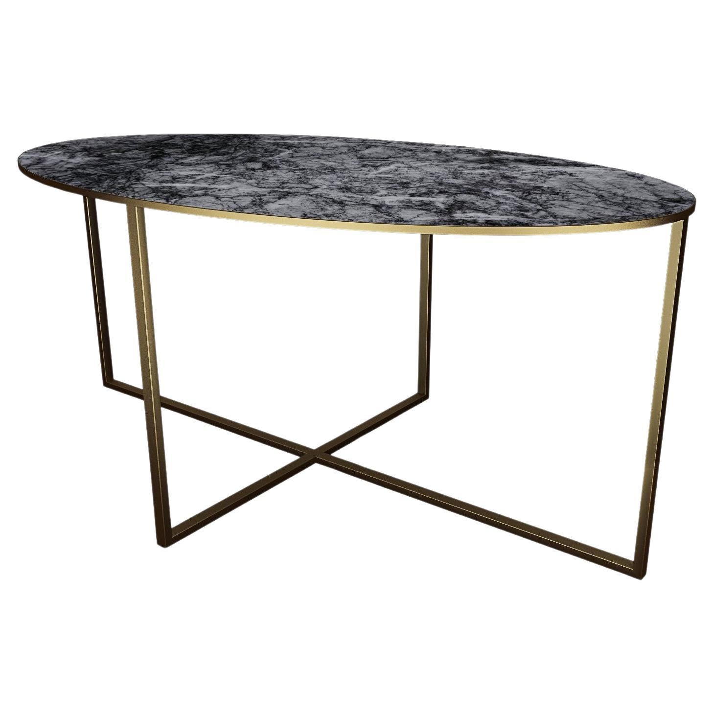 NORDST MIA Dining Table, Italian Grey Rain Marble, Danish Modern Design, New For Sale