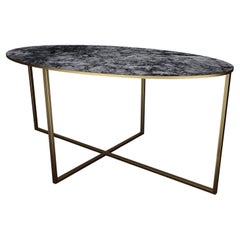 Table de salle à manger NORDST MIA, marbre gris Rain italien, design moderne danois, nouveau
