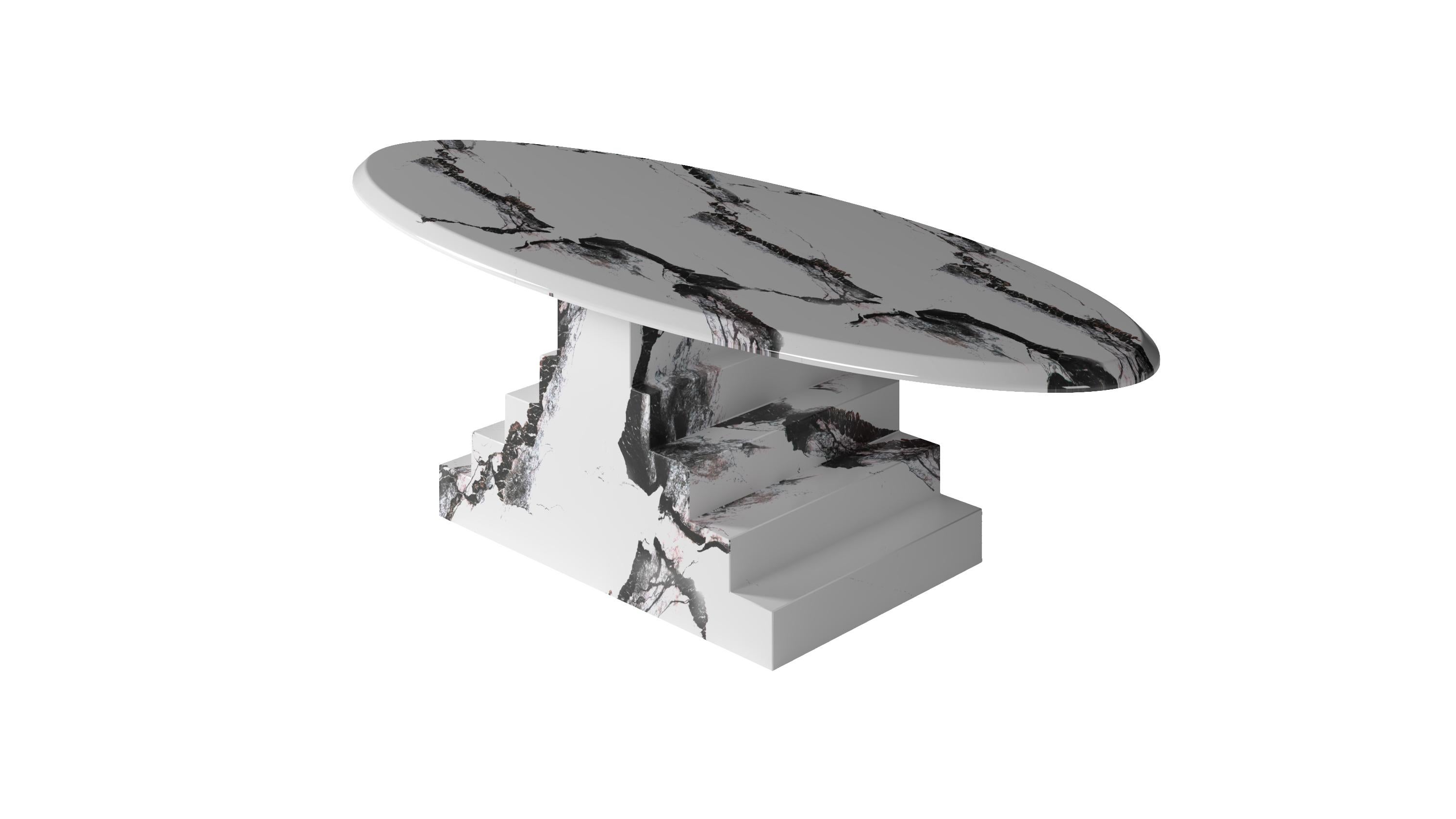 Hand-Crafted NORDST Niko Coffee Table, Italian White Mountain Marble, Danish Modern Design For Sale