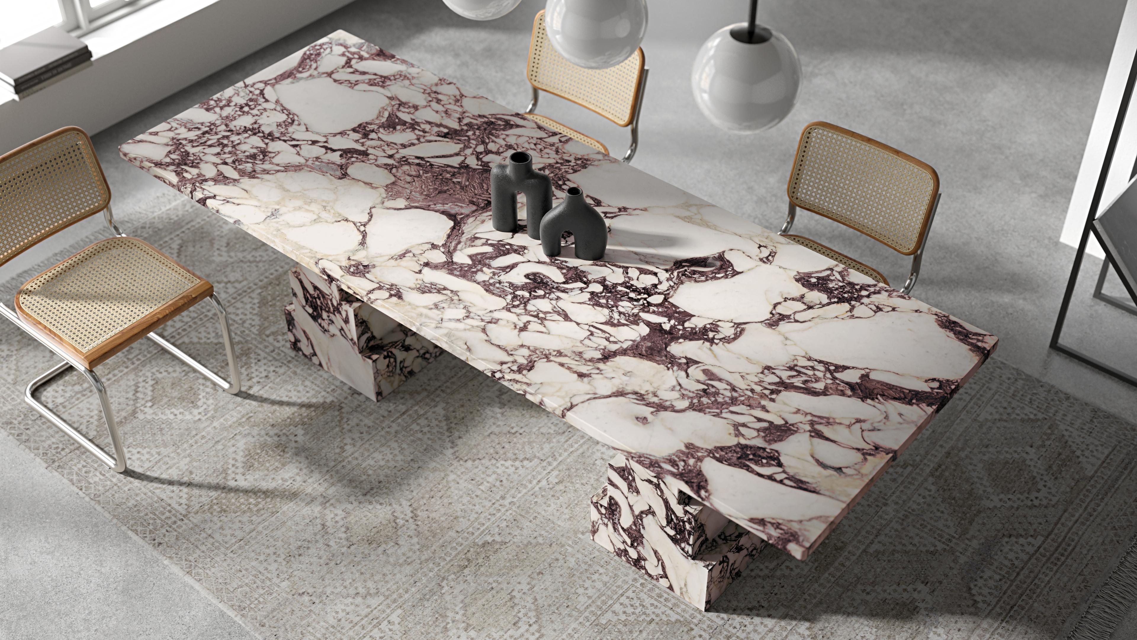 NORDST NIKO Dining Table, Italian Calacatta Marble, Danish Modern Design In New Condition For Sale In Montelavar, Lisboa