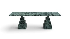 NORDST NIKO Dining Table, Italian Green Marble, Danish Modern Design