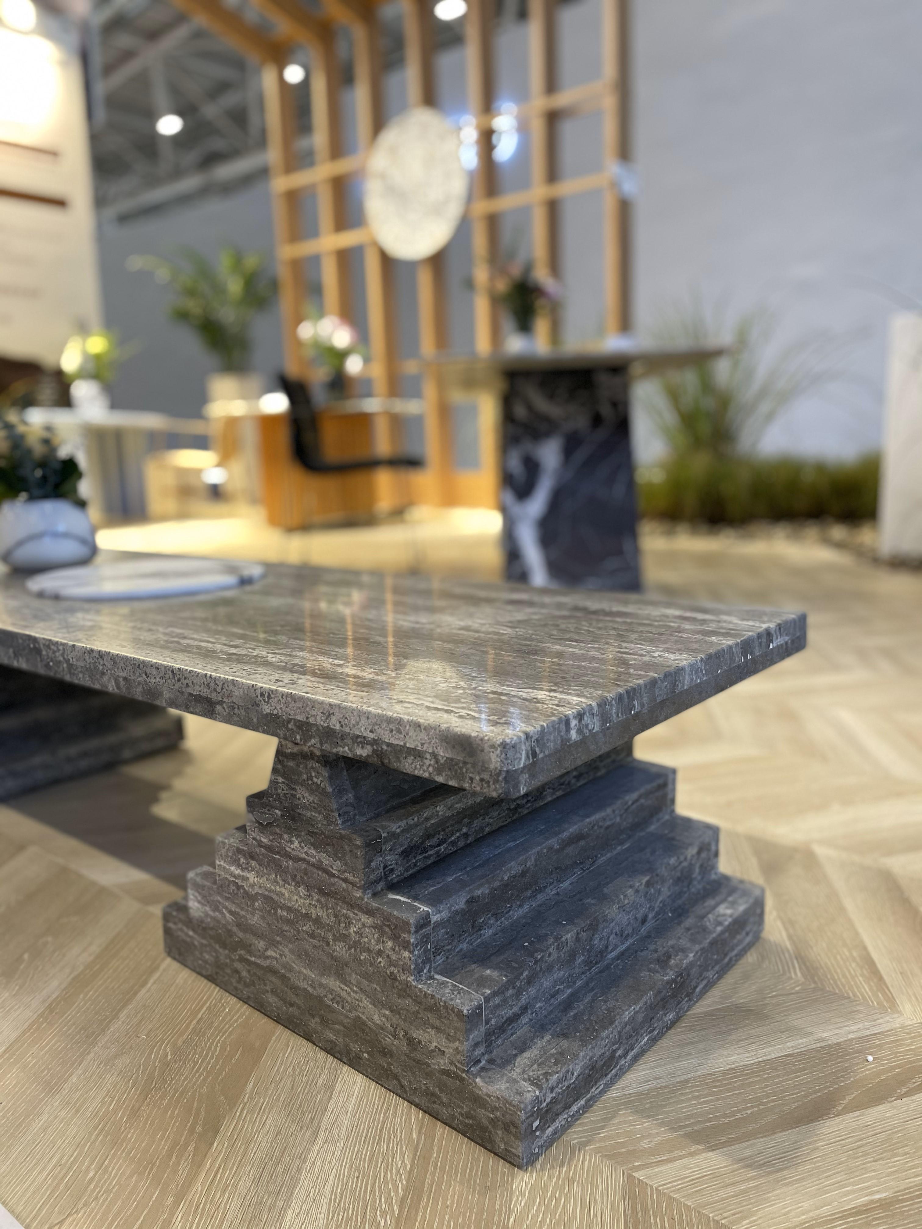 Contemporary NORDST NIKO Rect. Coffee table, Italian Red Travertine, Danish Modern Design For Sale