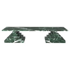 Table basse Niko Rect. italienne en marbre vert, design moderne danois, neuve