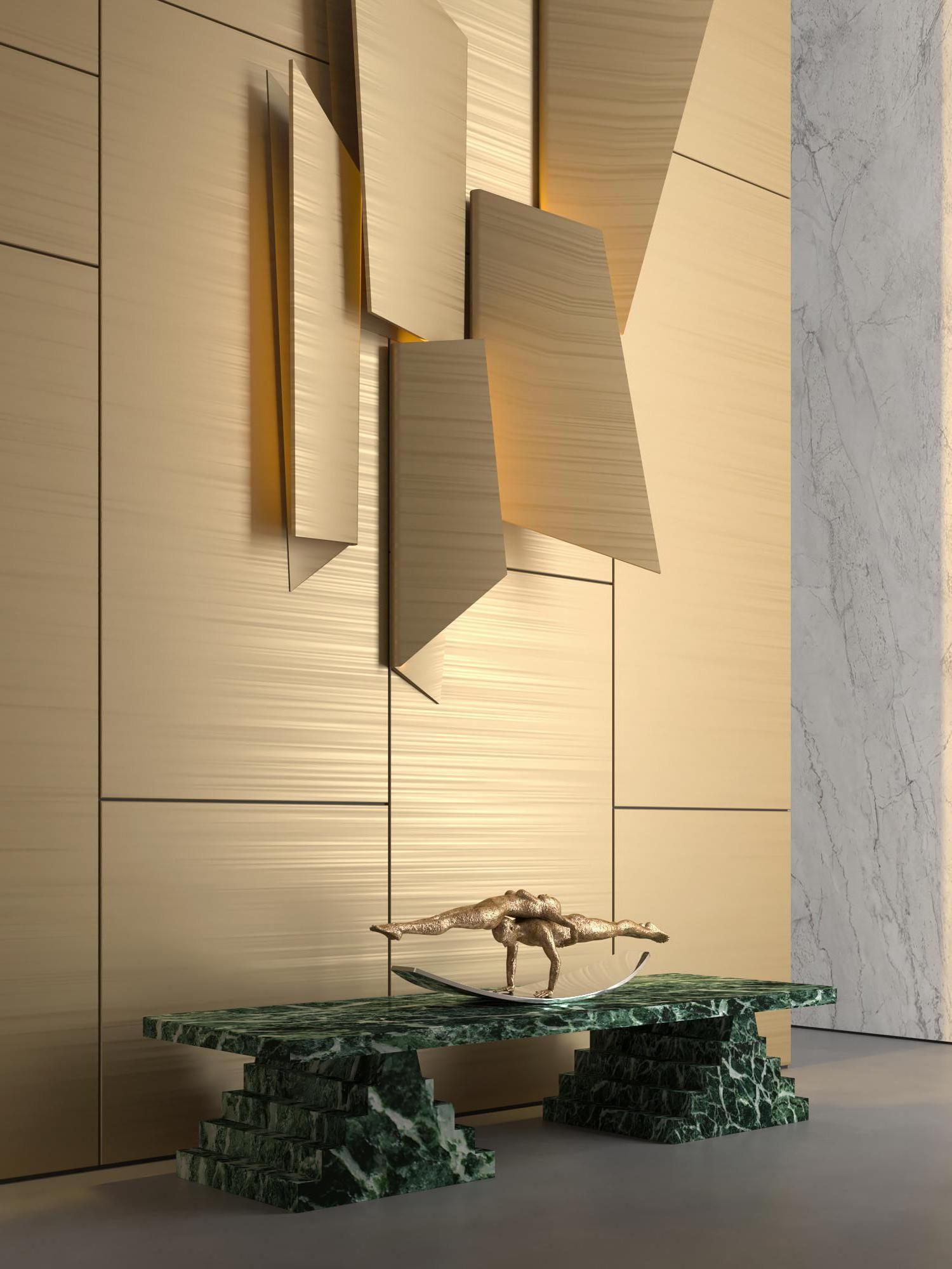 Scandinavian Modern NORDST Niko Rect. sofe Table, Italian Green Marble, Danish Modern Design For Sale