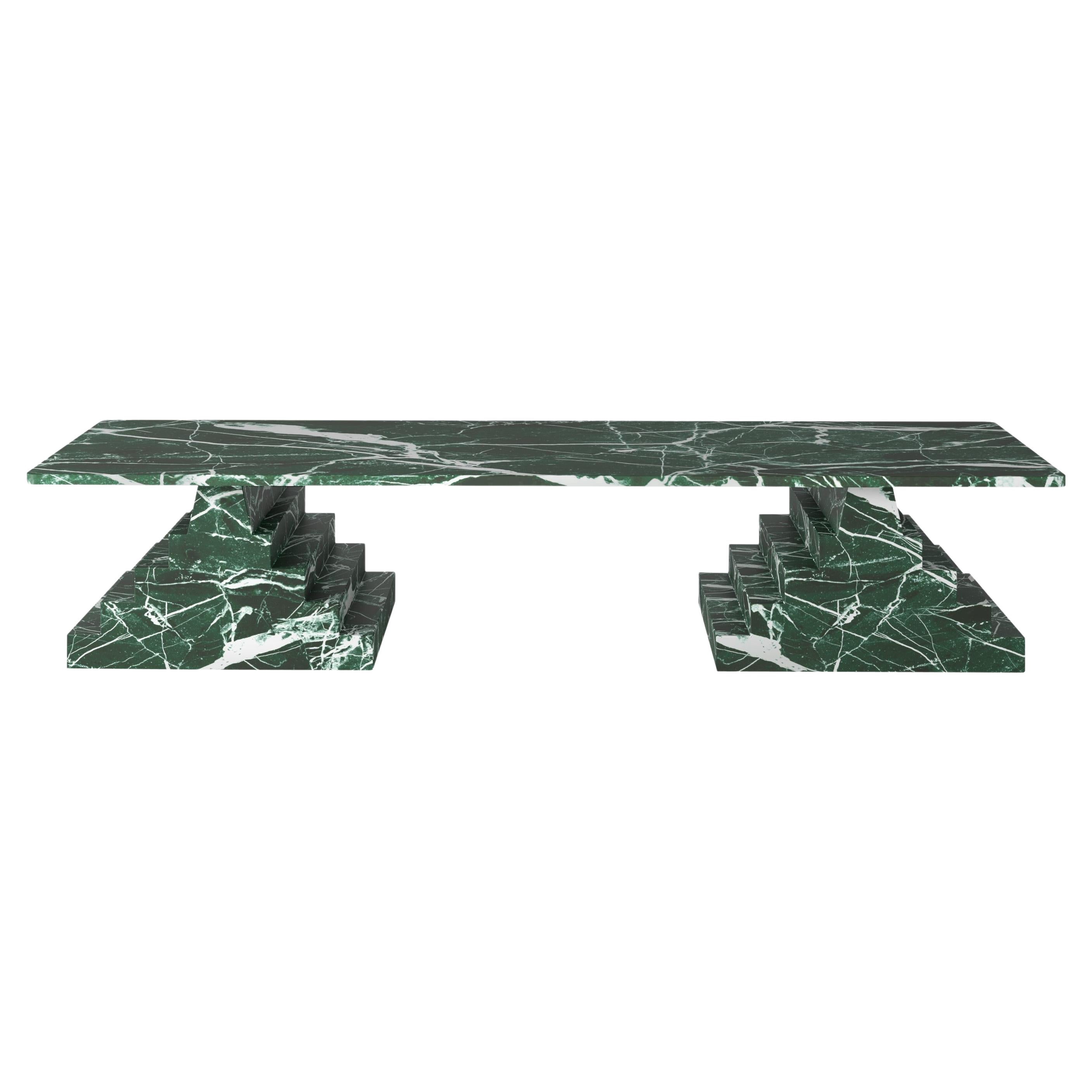 NORDST Niko Rect. sofe Table, Italian Green Marble, Danish Modern Design