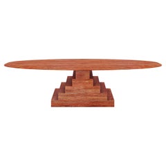  NORDST NIKO Coffee Table, Italian Red Travertine, Danish Modern Design, New