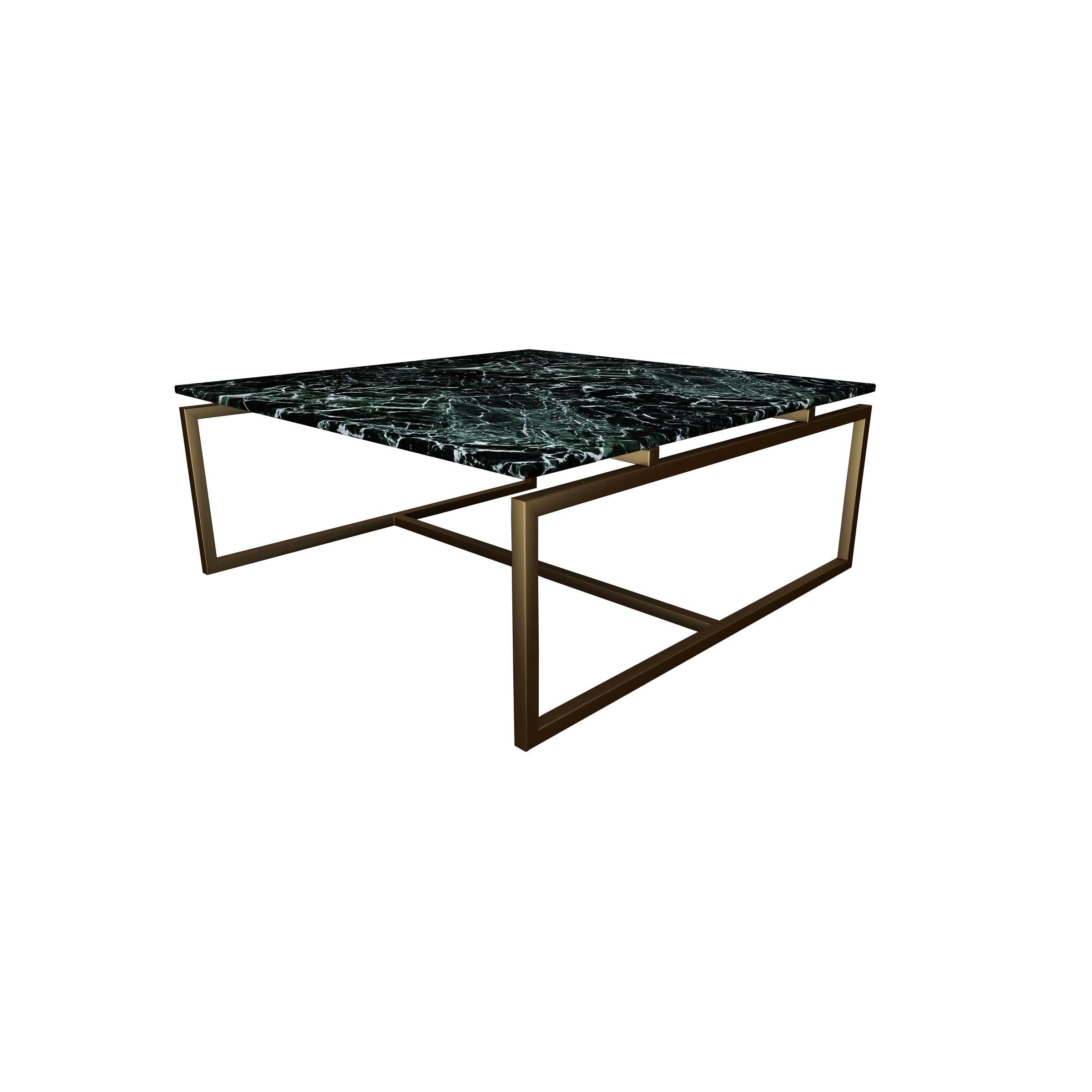 Hand-Crafted NORDST OLIVIA Coffee Table, Italian Green Lightning Marble, Danish Modern Design For Sale