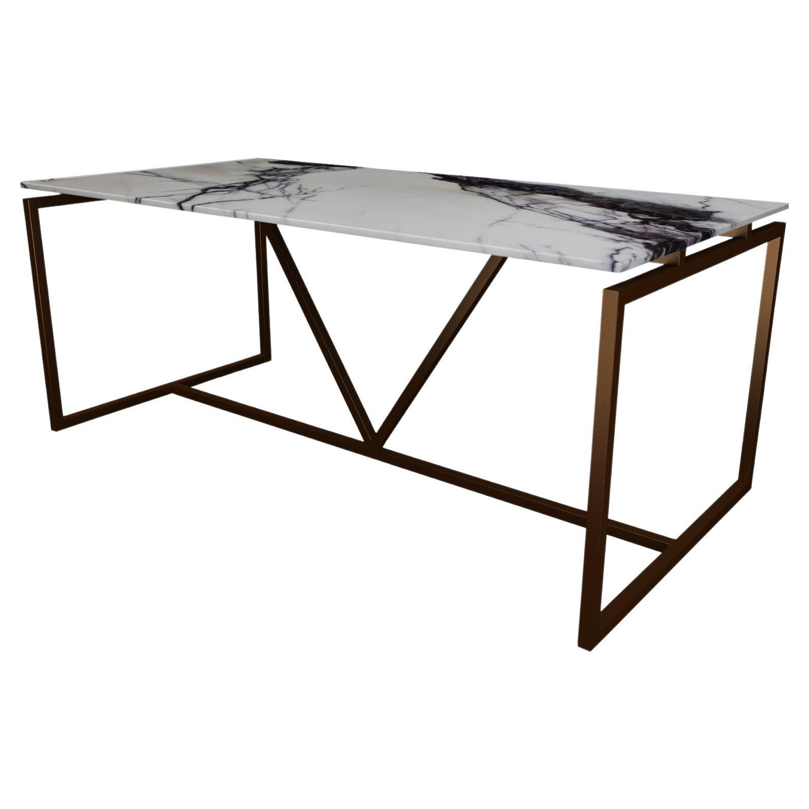 NORDST OLIVIA Dining Table, Italian White Mountain Marble, Danish Modern Design For Sale