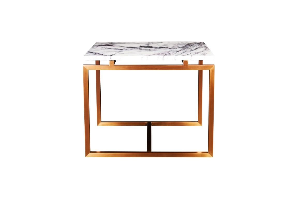 NORDST OLIVIA Beistelltisch, italienischer grüner italienischer Marmor, dänisches modernes Design (Handgefertigt) im Angebot