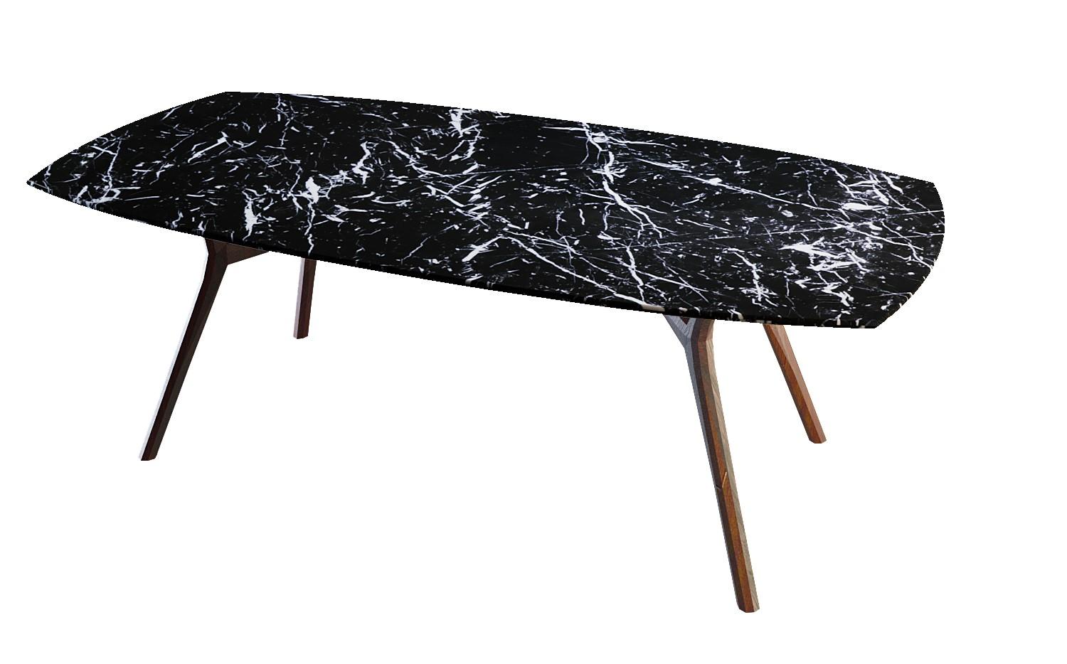 Scandinave moderne Table à manger NORDST POUL, marbre blanc Montain italien, design moderne danois en vente