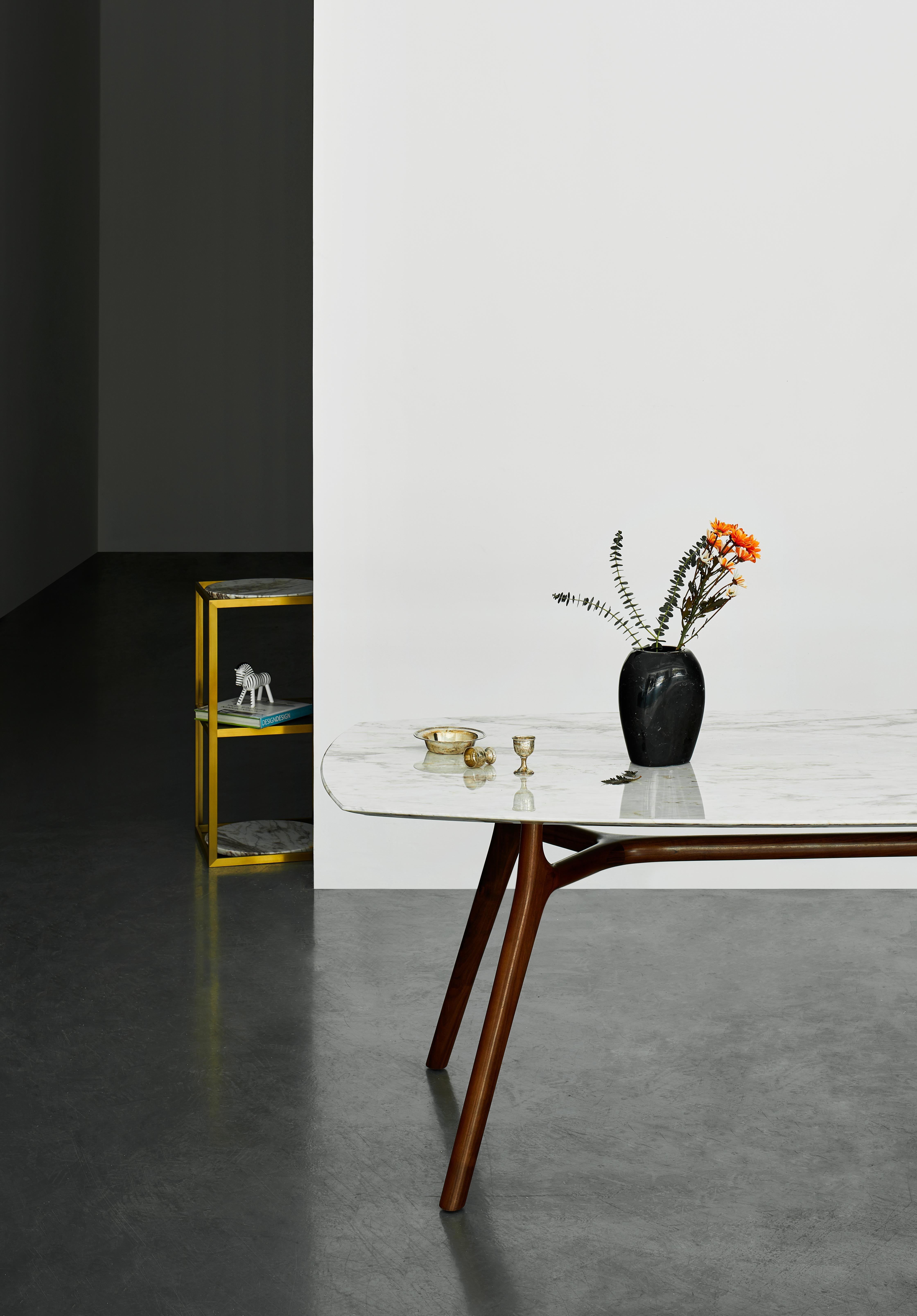 Table à manger NORDST POUL, marbre blanc Montain italien, design moderne danois en vente 1