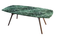 Mesa de comedor NORDST POUL, mármol blanco de montaña italiano, diseño moderno danés