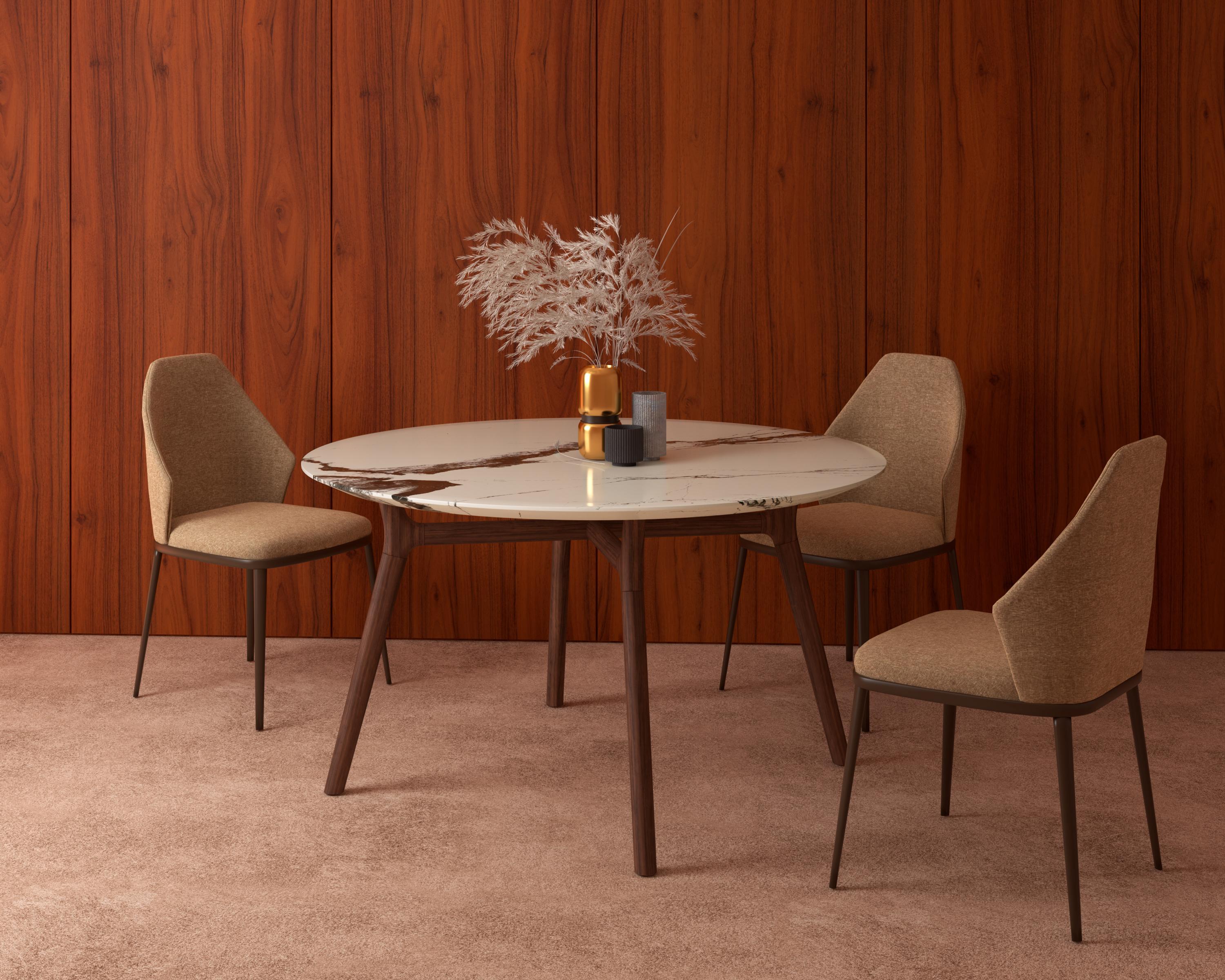 𝗣𝗿𝗼𝗱𝘂𝗰𝘁 𝗗𝗲𝘁𝗮𝗶𝗹𝘀:
The first collection made with wooden frame, integrating more natural and noble materials to our range of products. The finely worked walnut wood of this table supports a cleverly produced marble tabletop, solid in the