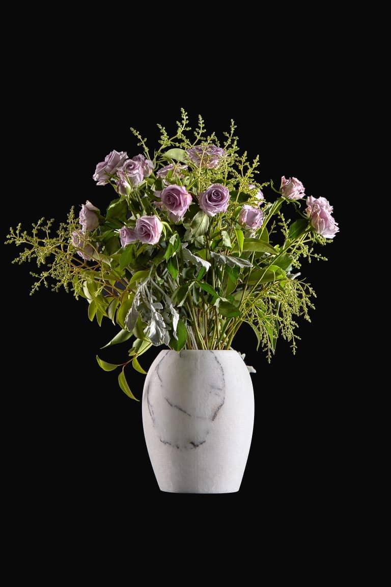 Polished NORDST STANLEY Large Vase, Italian Black Eagle Marble, Danish Modern Desgin For Sale