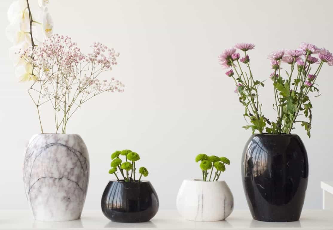 Scandinavian Modern NORDST STANLEY Small Vase, Italian Black Eagle Marble, Danish Modern Desgin For Sale