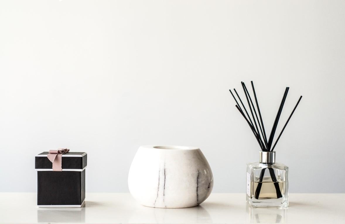 Chinese NORDST STANLEY Small Vase, Italian Black Eagle Marble, Danish Modern Design For Sale