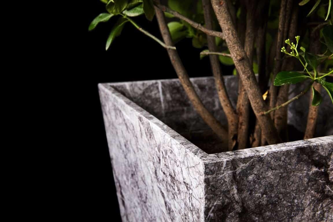 Travertine NORDST SUE-B-C-D Planter Boxes, White Mountain Marble, Danish Modern Design, New For Sale
