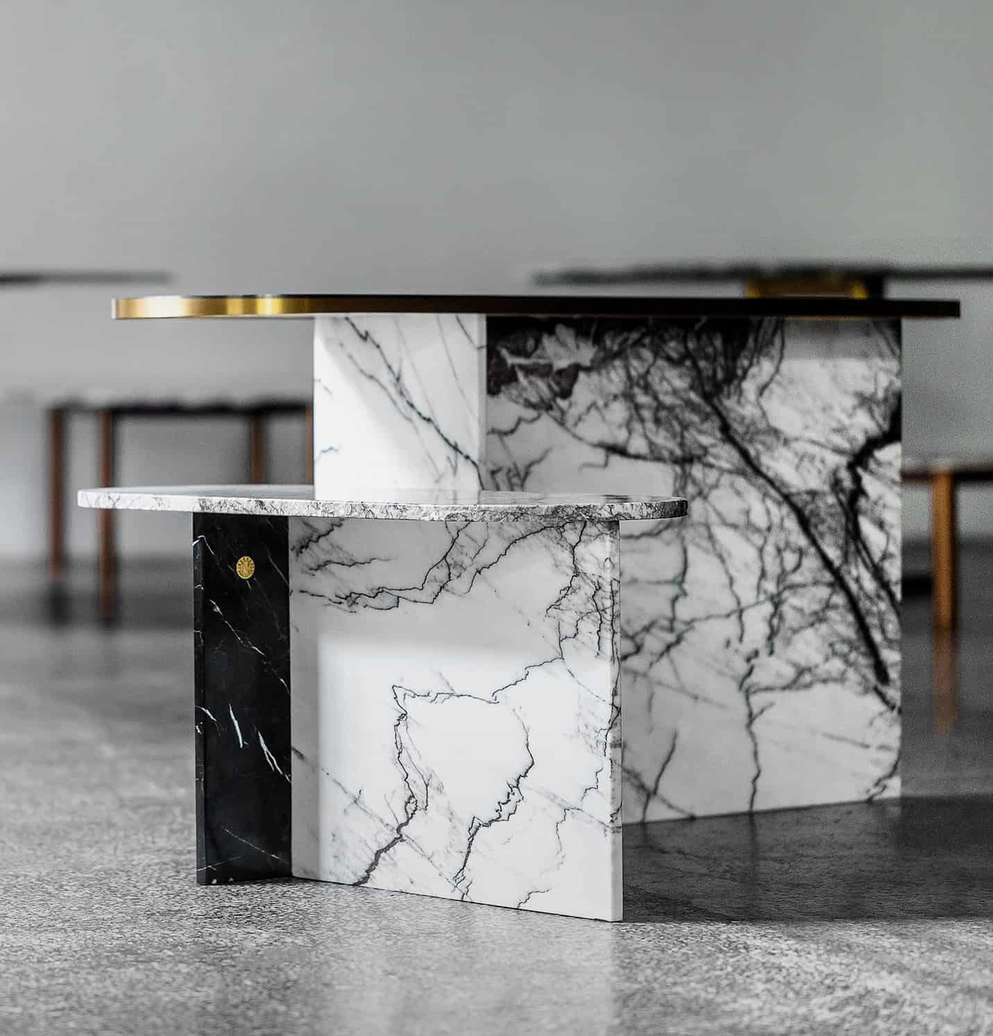 NORDST T-Large Side Table, Italian White Mountain Marble, Danish Modern Design In New Condition For Sale In Rungsted Kyst, DK