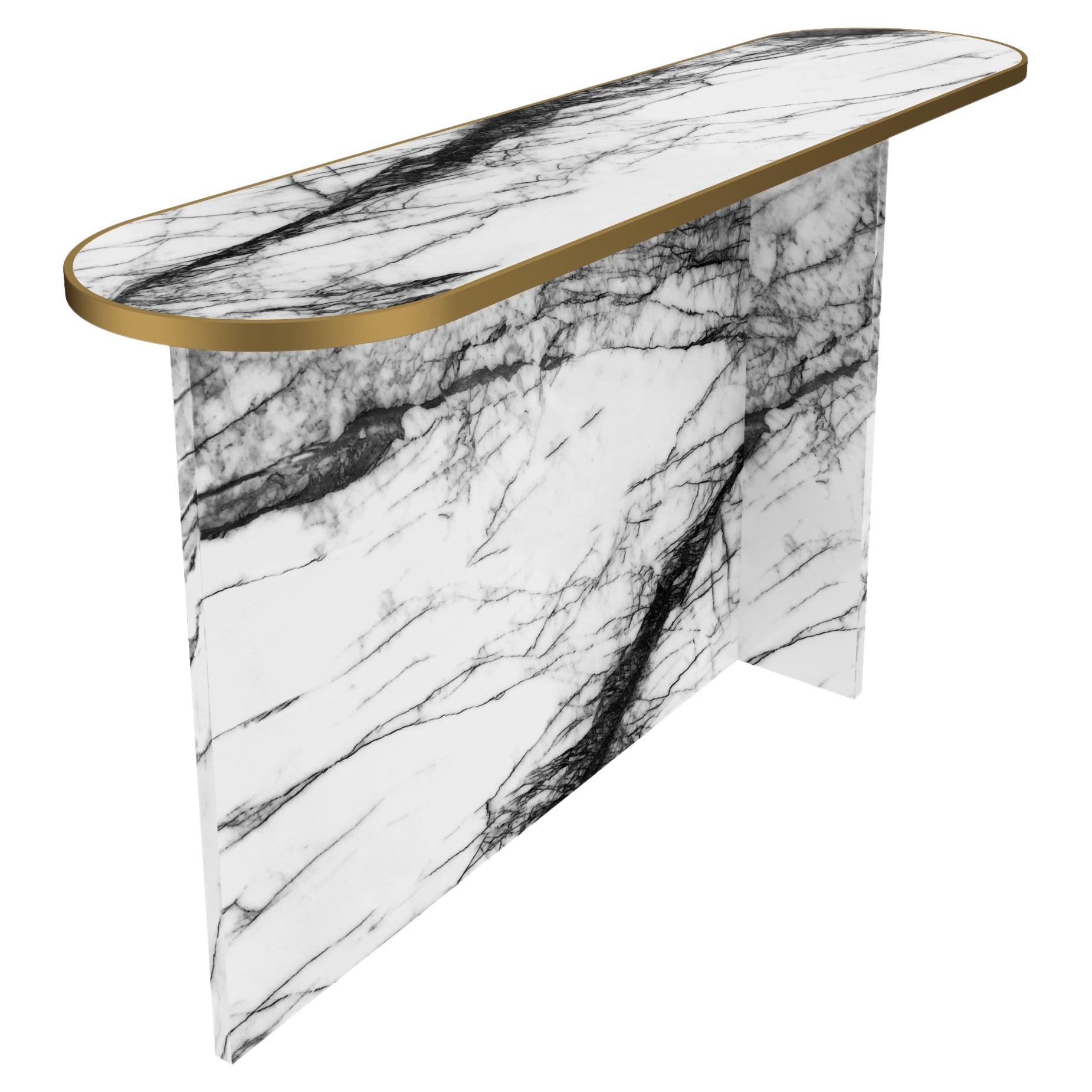 NORDST T-Large Side Table, Italian White Mountain Marble, Danish Modern Design