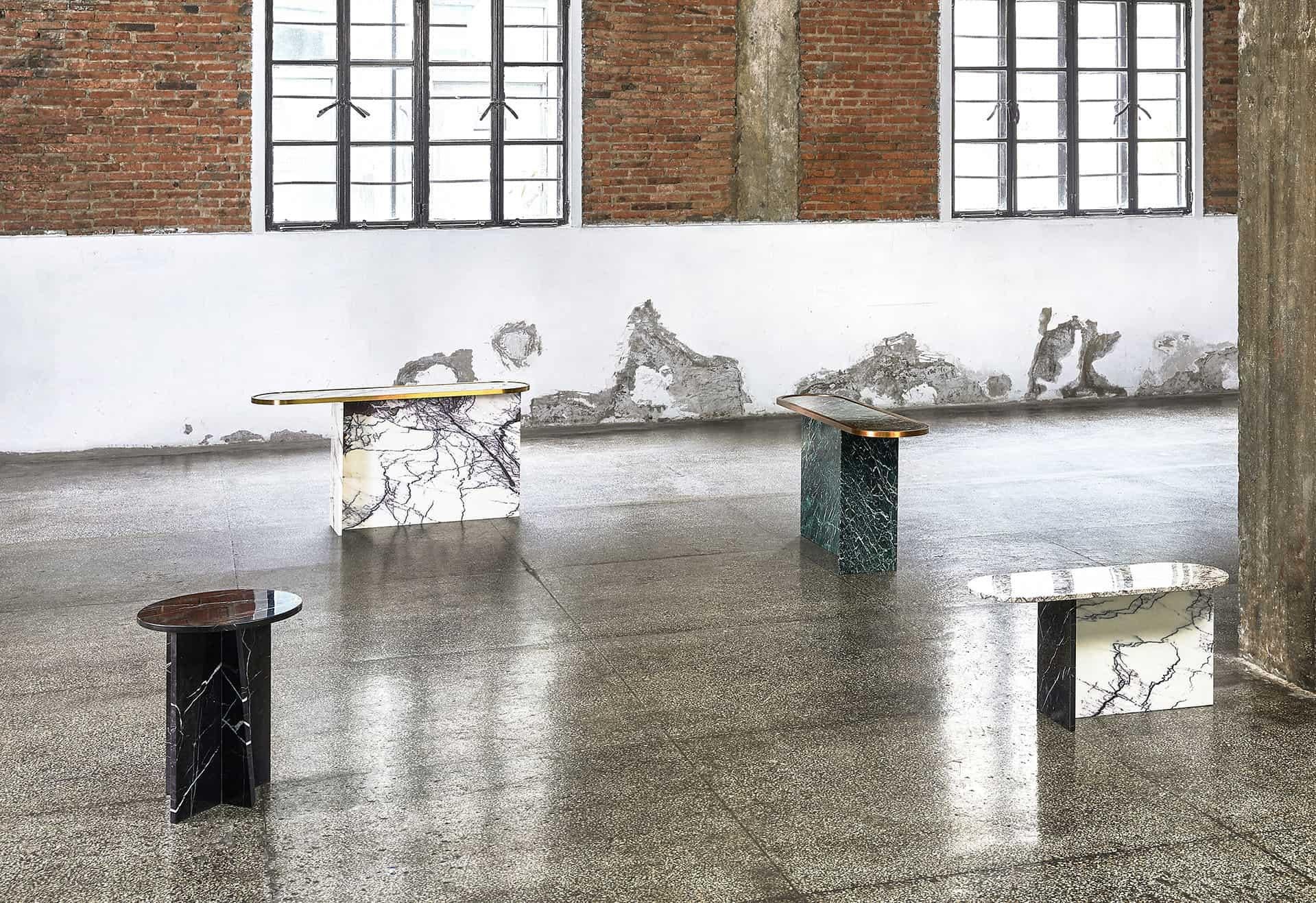 Table d'appoint NORDST T-Round, marbre blanc de montagne italien, design moderne danois en vente 4