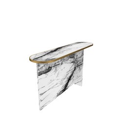 NORDST T-Small Side Table, Italian Green Lightning Marble, Danish Modern Design