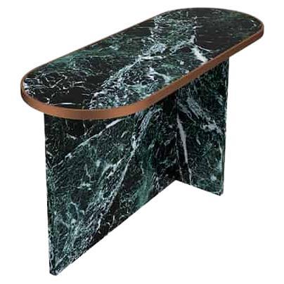 NORDST T-Small Side Table, Italian Green Lightning Marble, Danish Modern Design For Sale