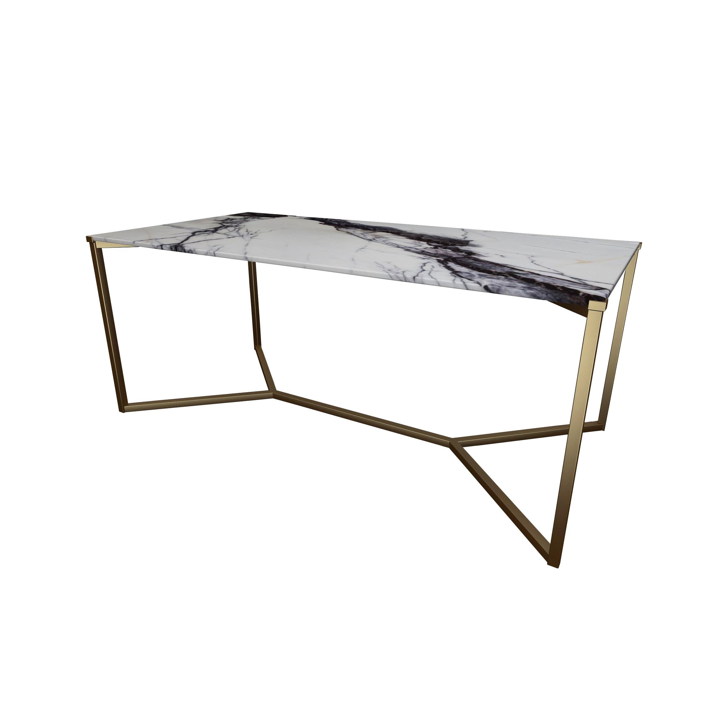 Chinese NORDST TEDDY Dining Table, Italian Black Eagle Marble, Danish Modern Design, New For Sale