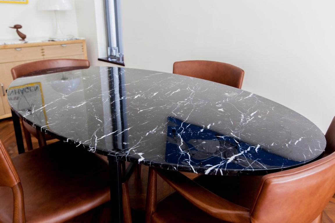 NORDST TEDDY Dining Table, Italian Black Eagle Marble, Danish Modern Design, New For Sale 1