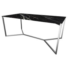 NORDST TEDDY Dining Table, Italian Black Eagle Marble, Danish Modern Design, New