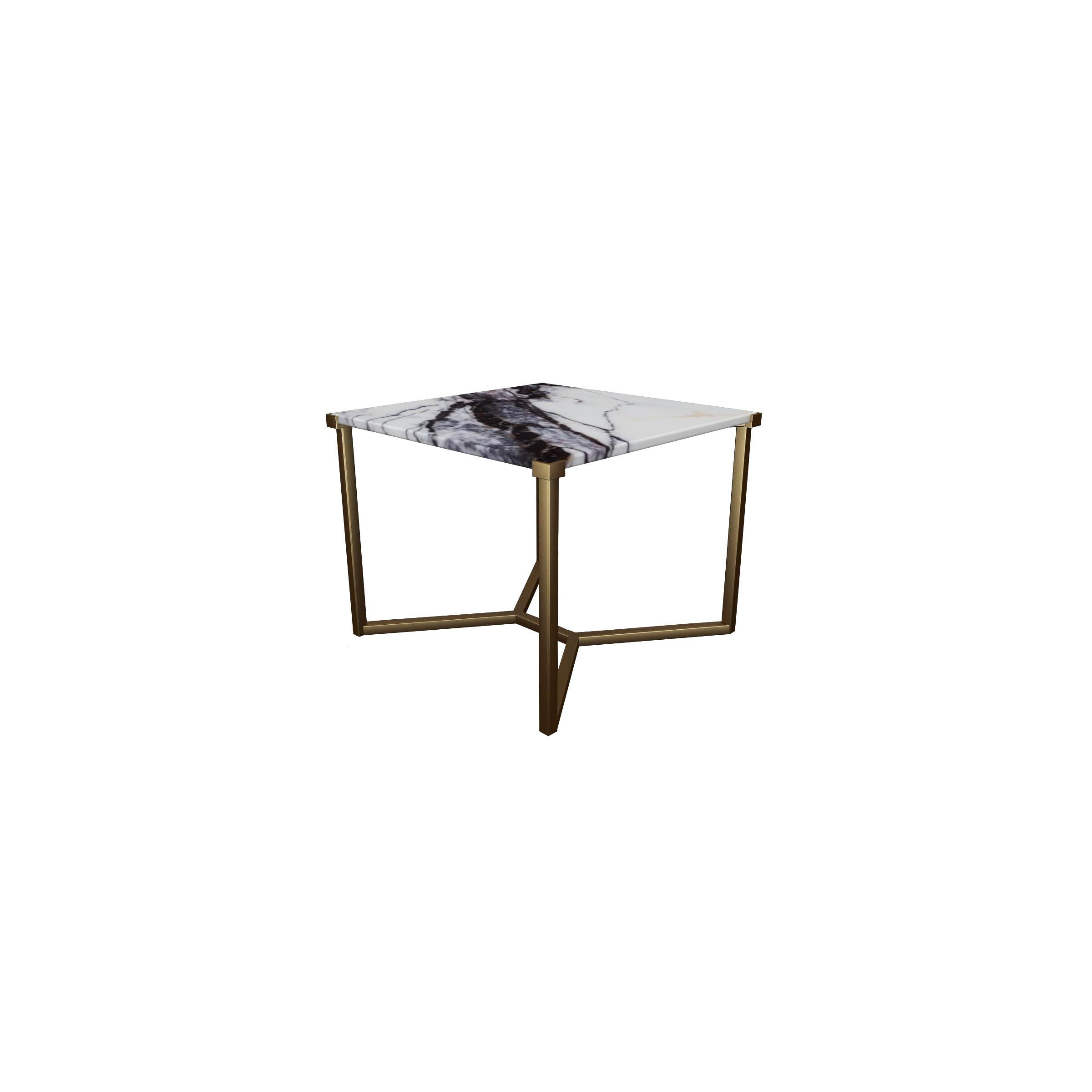 Scandinavian Modern NORDST TEDDY Side Table, Italian Grey Rain Marble, Danish Modern Design, New For Sale