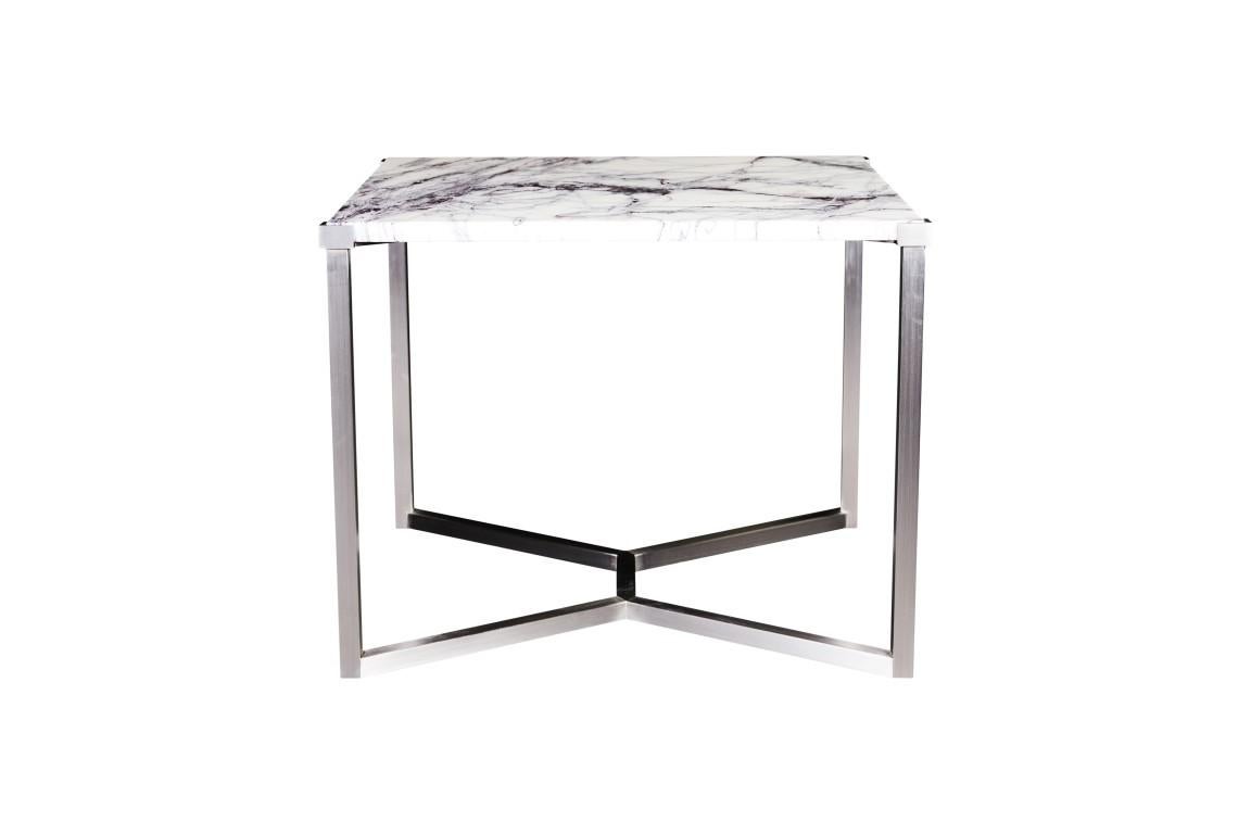 Polished NORDST TEDDY Side Table, Italian Grey Rain Marble, Danish Modern Design, New For Sale