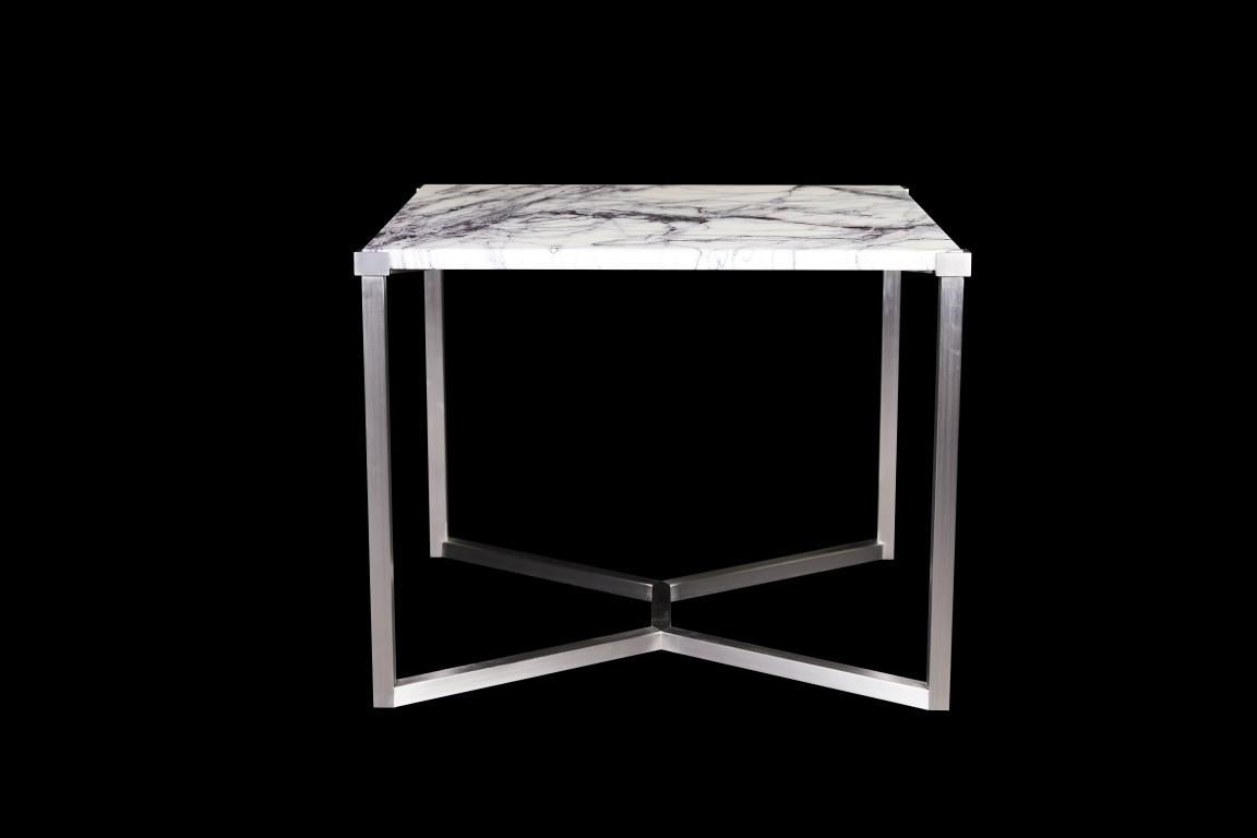 Metallo Tavolino NORDST TEDDY, marmo grigio pioggia italiano, design moderno danese, nuovo in vendita