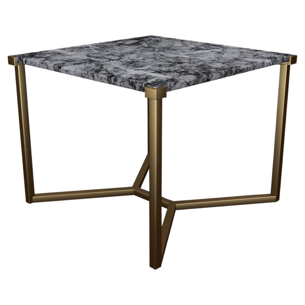 NORDST TEDDY Side Table, Italian Grey Rain Marble, Danish Modern Design, New