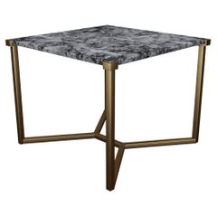 NORDST TEDDY Side Table, Italian Grey Rain Marble, Danish Modern Design, New