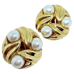 Orecchini a clip firmati NORDSTROM con perle d
epoca in tonalità oro